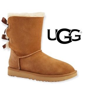 UGG Bailey Bow Genuine Shearling Boot Ches…
